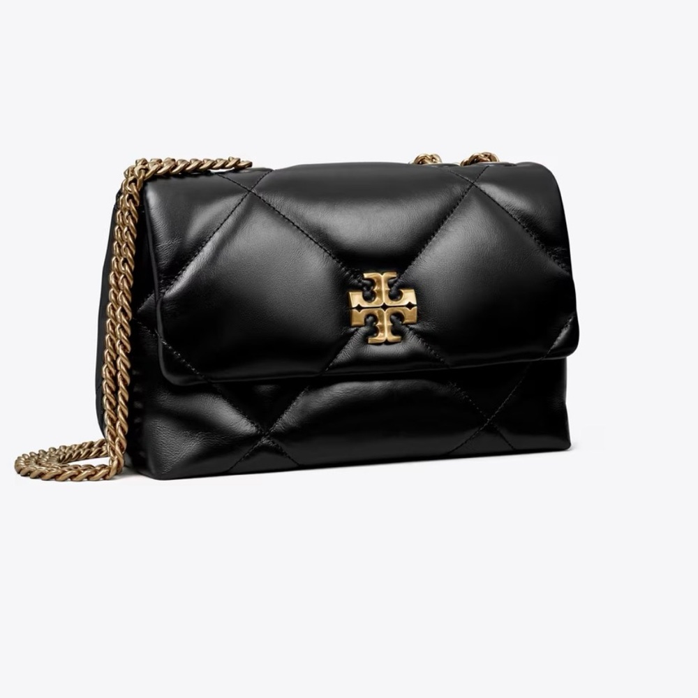 NWT Tory Burch Small Kira Diamond Quilt Shoulder Bag Black